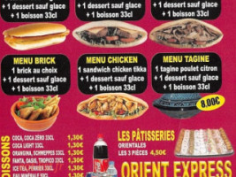 L'orient Express Kebab menu