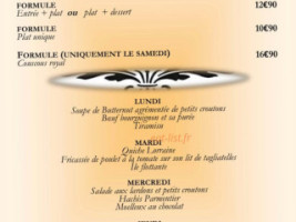 La Tabatière menu