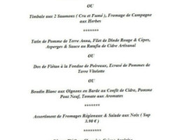 A La Ferme De Montimont menu