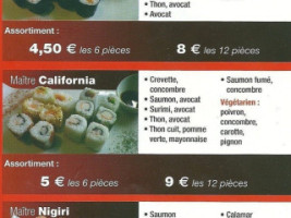 Le Maître Sushi menu