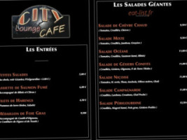 City Lounge Café menu