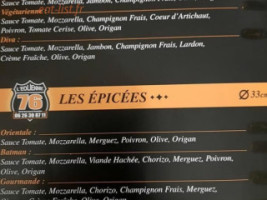 L' Eolienne menu