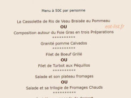 Le Normandie menu