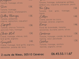 Les Calades menu