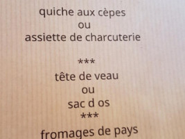 Auberge Du Col De Montmirat menu