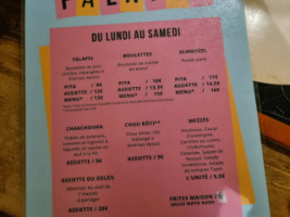 Le Parallèle Falafel menu