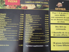 Delice Pizza menu