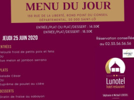 Lunotel menu