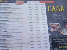 Casa M menu