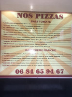 R. Pizza menu