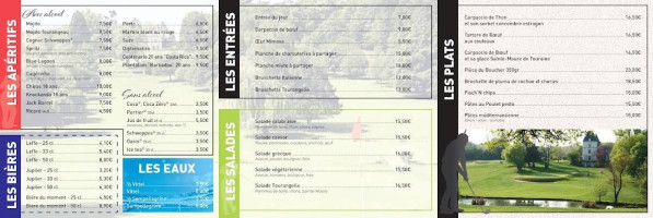 Golf De Touraine menu