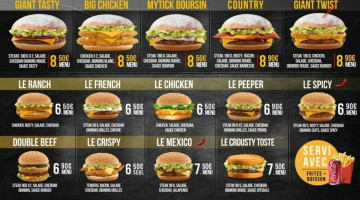 Le Crousty Tacos Burgers menu