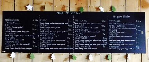 Pizz'alpes menu