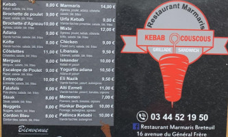 Marmaris menu