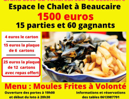 Espace Le Chalet menu