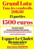 Espace Le Chalet menu