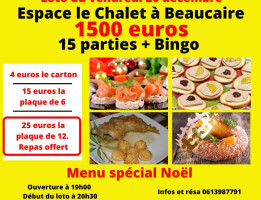 Espace Le Chalet menu