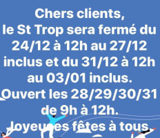 Le St Trop menu