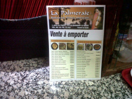 La Palmeraie menu