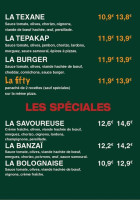 Le Kiosque à Pizzas menu