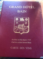 Grand Bain menu