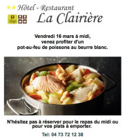 La Clairiere menu