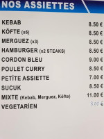 Ocean Kebab menu