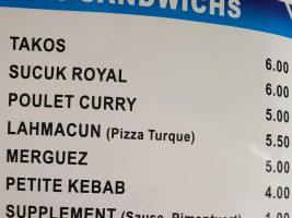 Ocean Kebab menu