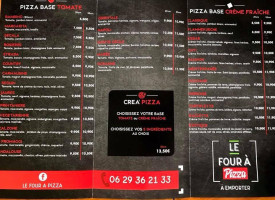 Le Four à Pizza menu