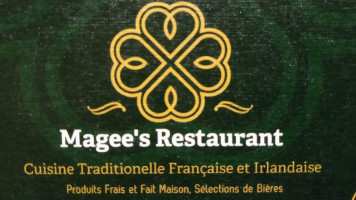 Magees Irish menu