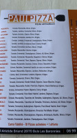 Paul Pizza menu