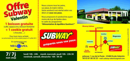 Subway menu