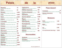 Au Palais de la Pizza menu