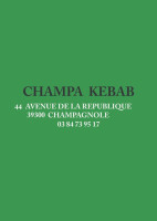 Champa Kebab menu