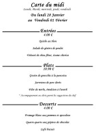 Le Flav' menu