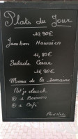 Le Bistrot du Tigre menu