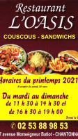 L'oasis menu