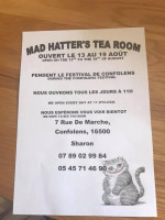 Mad Hatter's Tea Room, Confolens, France menu