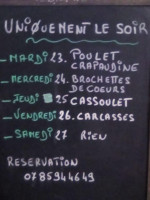 On Mange Tous Ensemble Le Mercredi Soir menu