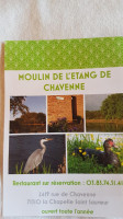 Moulin de l'etang de Chavenne menu