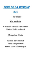 Le Nitharsshini menu