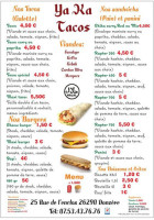 Ya Ka Tacos menu