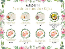 Kajirō Sushi menu