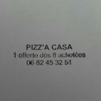 Pizz'a Casa menu