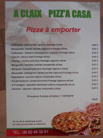 Pizz'a Casa menu