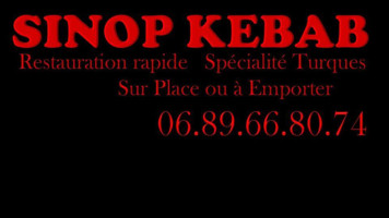 Sinop Kebab menu