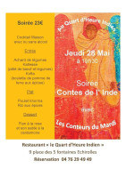 Le Quart d'Heure Indien menu