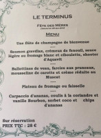 Le Terminus menu