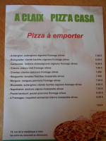 Pizz'a Casa menu