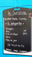 Sunshine Café menu